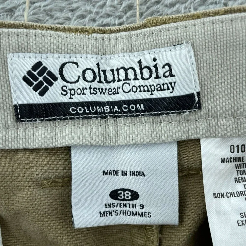 Columbia Mens Khaki Cotton Cargo Shorts With Side Pocket Size 38 1770